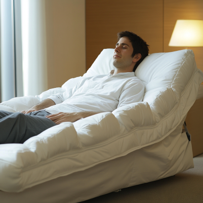 Person sleeping on an inclined bed demonstrating how Inclined Bed Therapy and heart health connect through improved circulation