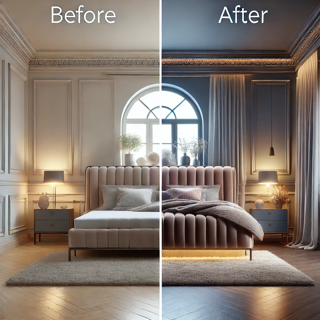 Modern velvet upholstered beds with hidden storage drawers for functional bedroom organization.