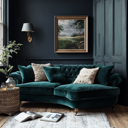 Multifunctional velvet sofa for small living rooms with storage