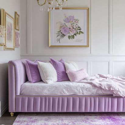 Elegant velvet bed frame - wingback bed