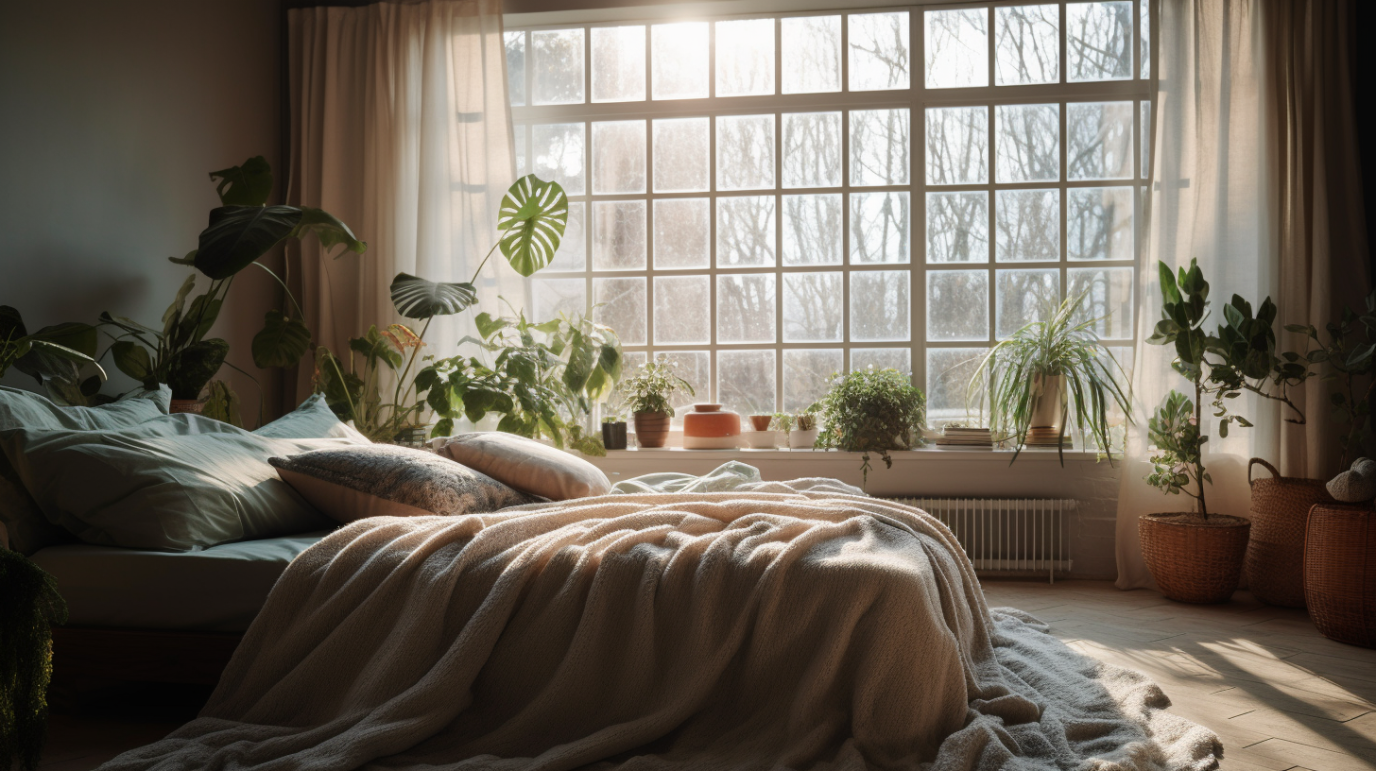 Serene Bedroom Sanctuary with breathable cotton and linen bedding