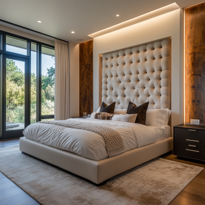 King Size Bed Dimensions in a modern master bedroom with plush bedding.