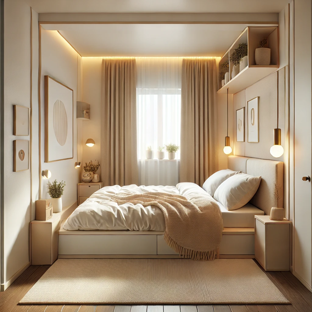 How big is a king size bed in small room setup with standard and California king dimensions compared