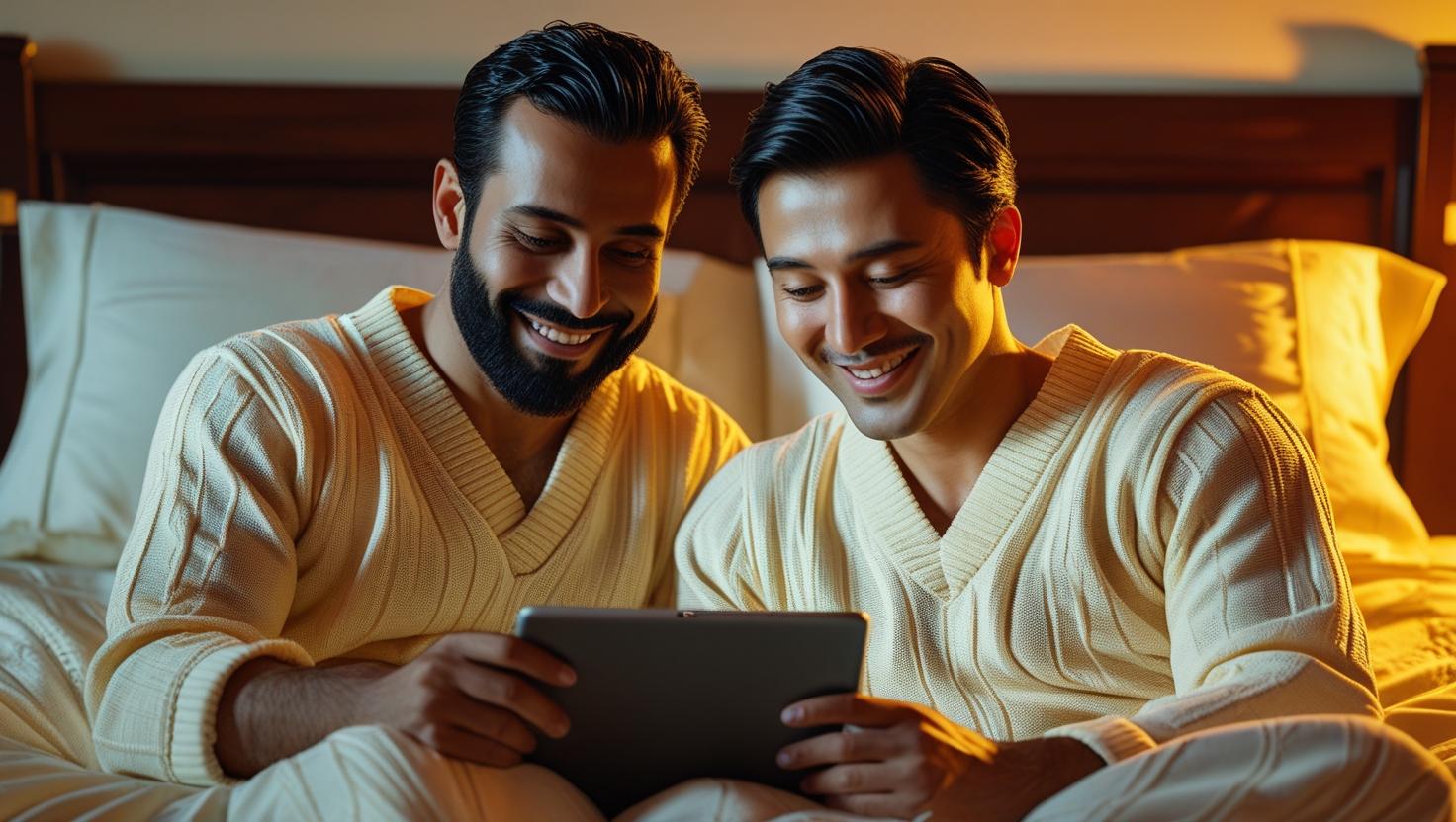 Couple sharing a large bed to reduce sleep disturbances