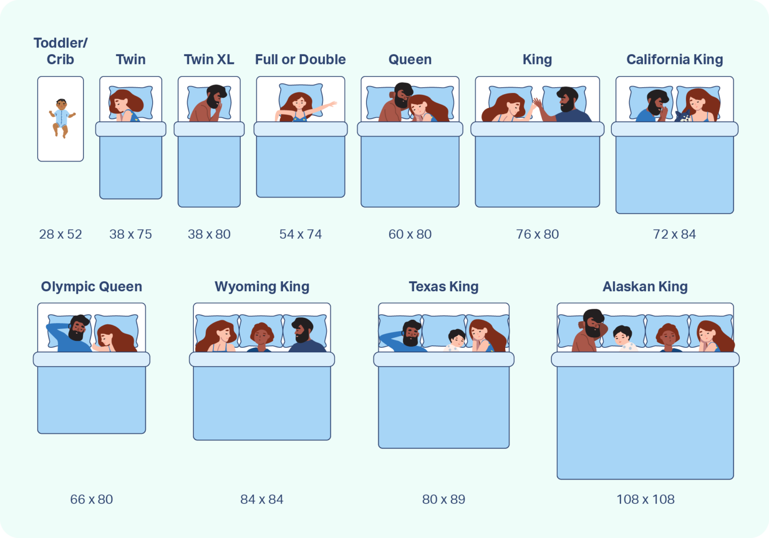 Visual Bed Size Chart
