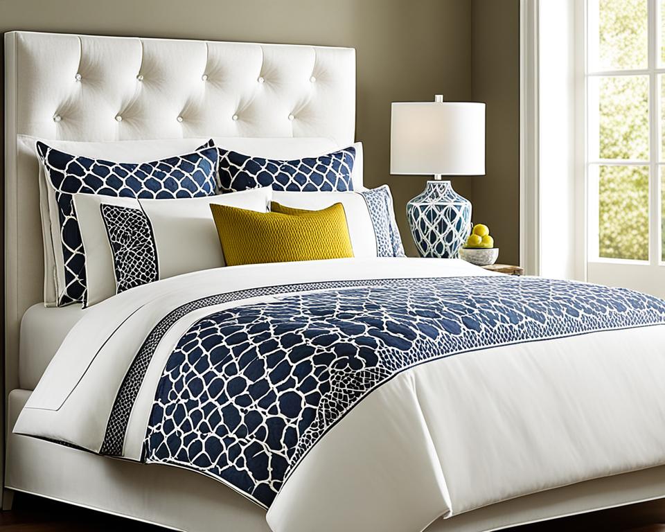 Upholstered Full Size Bed Frame with soft linen headboard