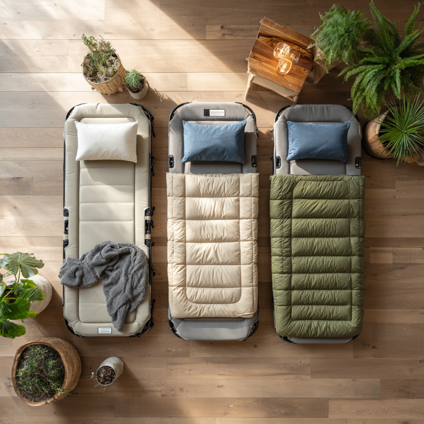 comparison chart of folding cot with mattress options