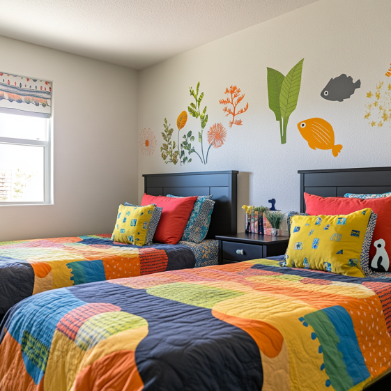 Stylish full bed frame with upholstered headboard