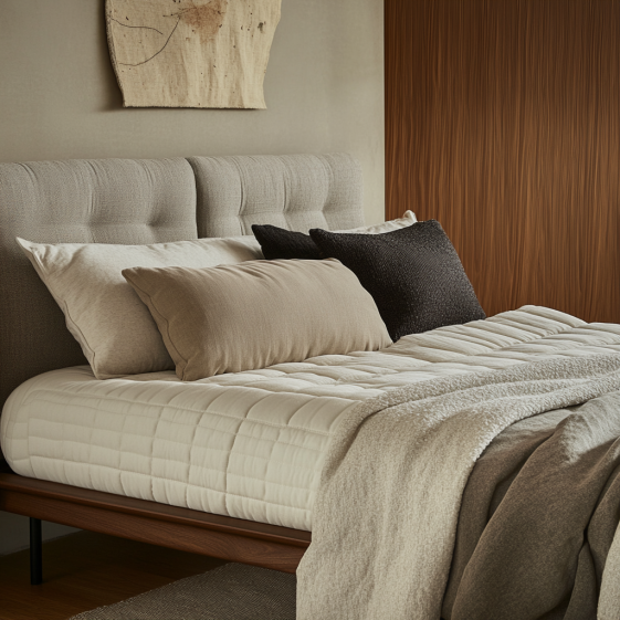 Thuma Bed Frame with plush pillowboard