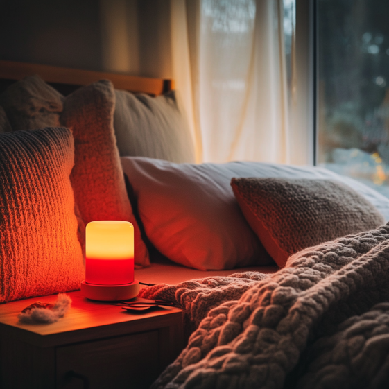 Example of natural ways to block blue light and improve your sleep with filters, glasses, and warm lighting