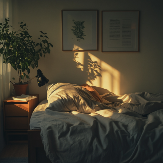 Illustration showing how sleep affects emotions and decision-making through stress and balance