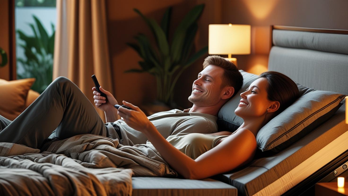 Person enjoying improved sleep on adjustable bed frame