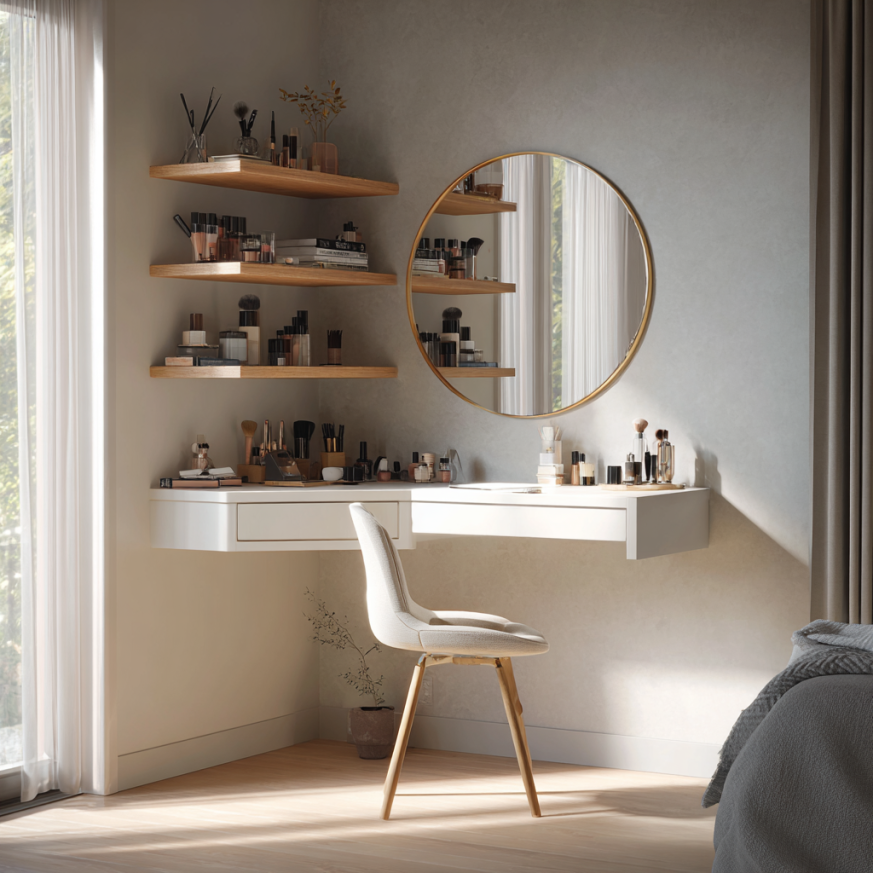 space-saving dressing vanity table designs