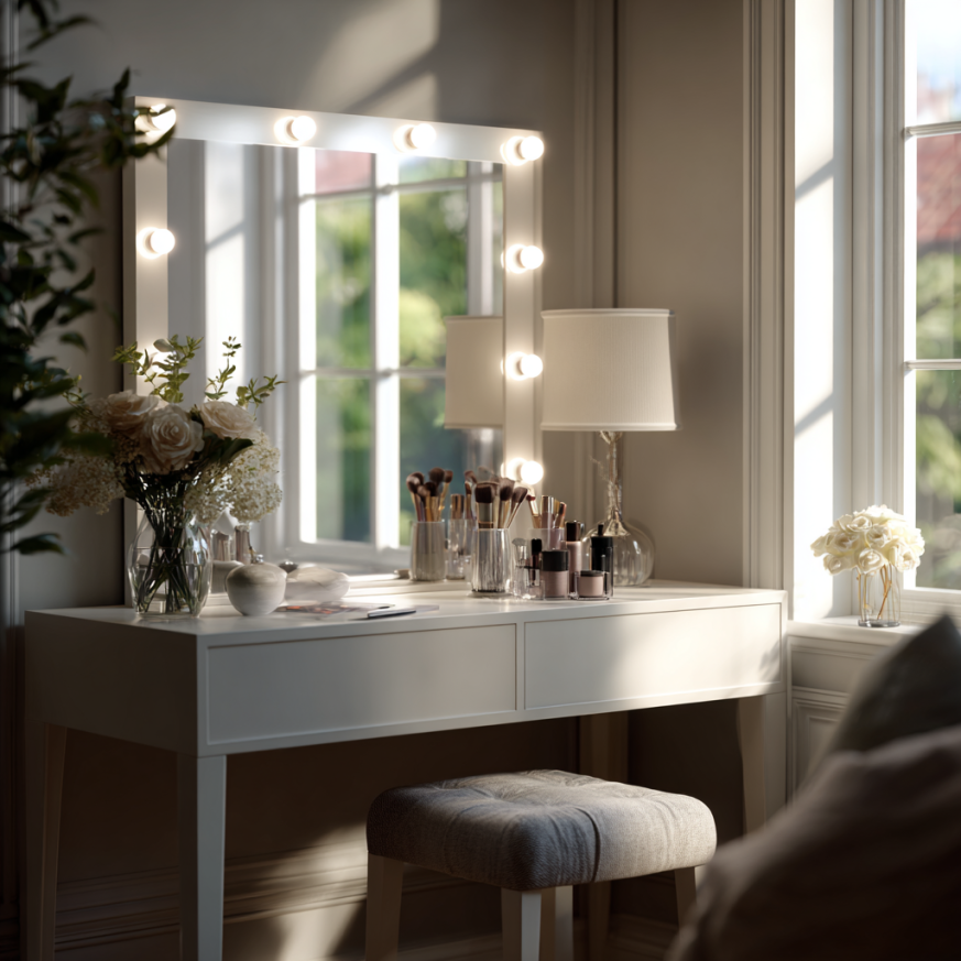 dressing vanity table designs with LED lighting