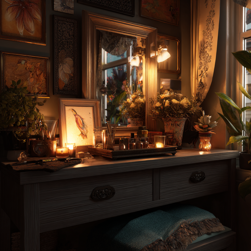 personalized dressing vanity table setup