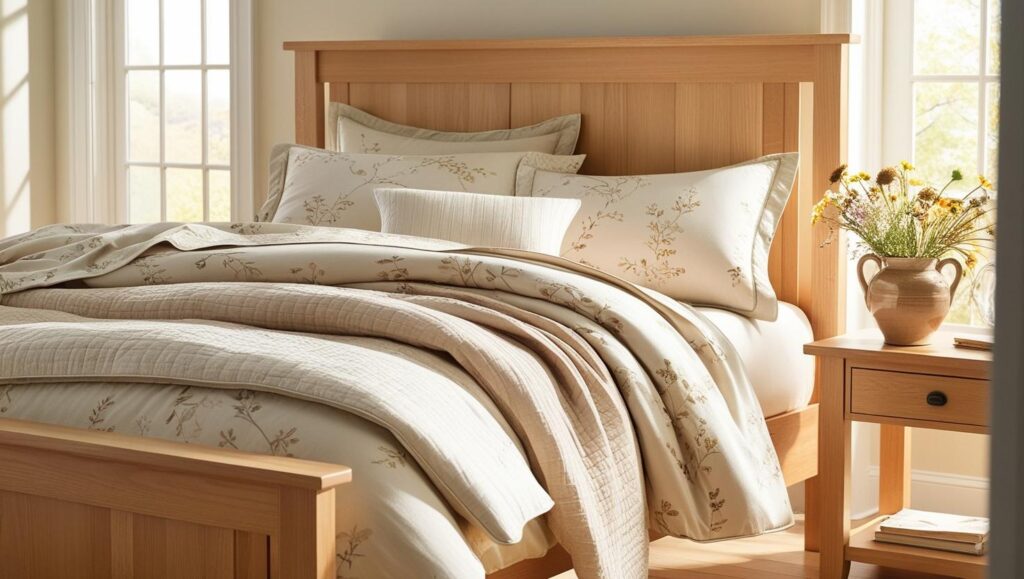 rustic bedroom featuring luxury wooden bed frames