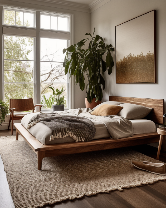 Thuma platform bed with solid wood frame