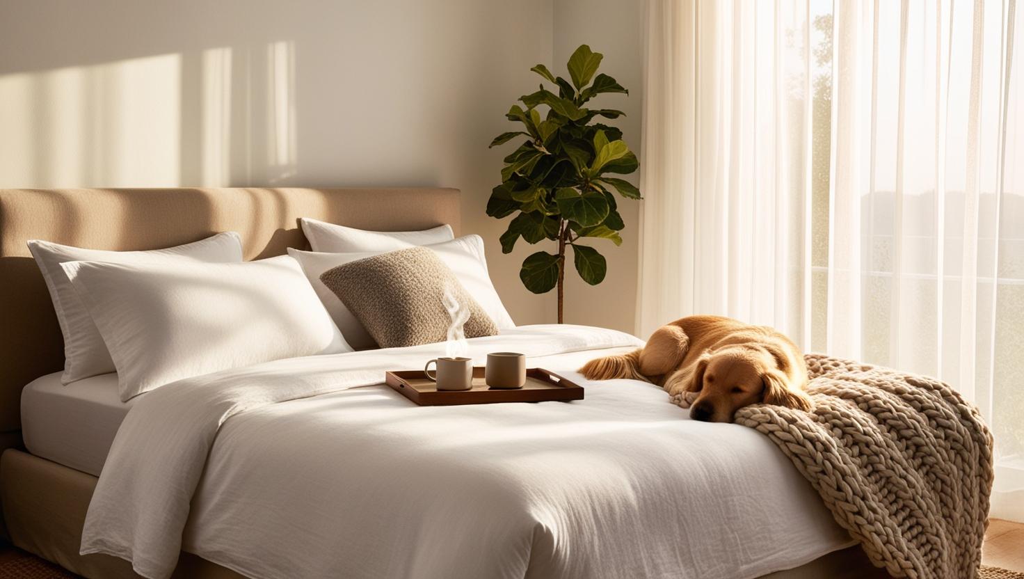 Comfortable bed setup showcasing bedding materials and benefits for improved sleep.