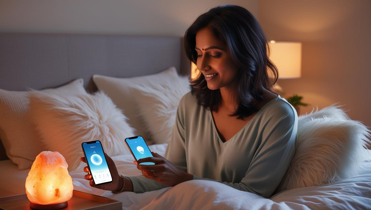 Innovative sleep technology featuring smart adjustable bed in modern bedroom