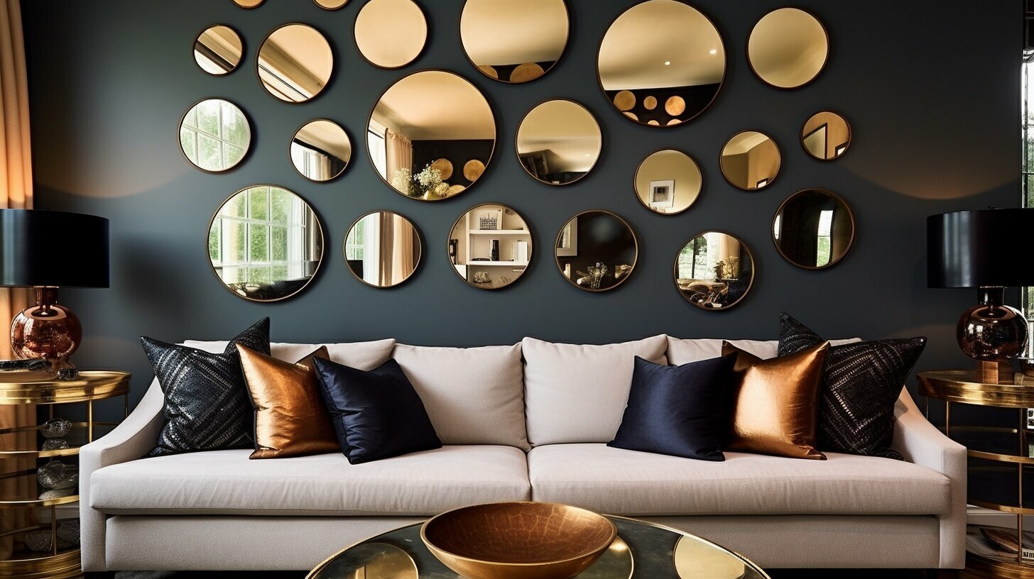 cozy bedroom with Mirrors and Wall Decor Designs reflecting natural light