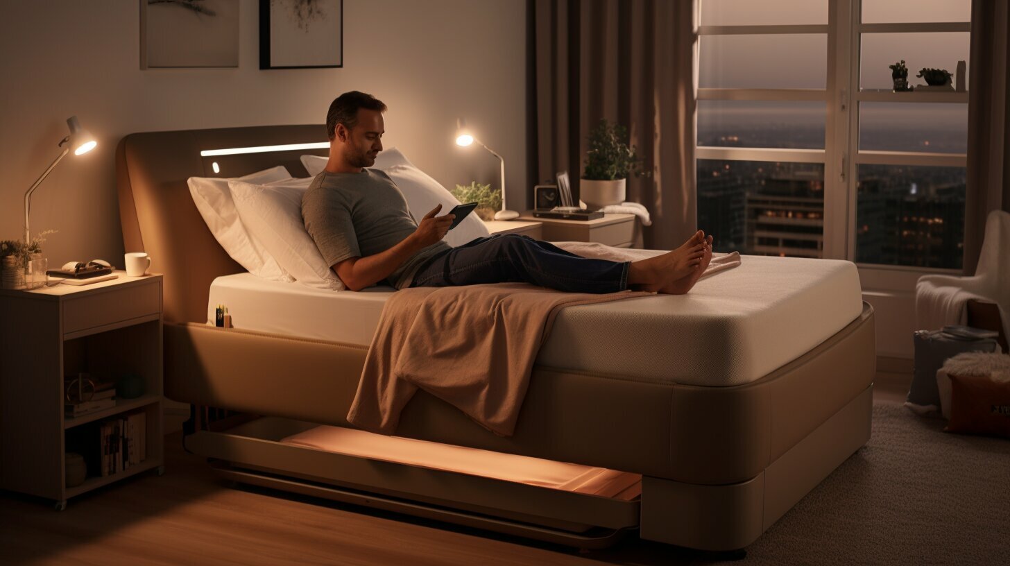 Sleek adjustable beds with LED lighting and modern features