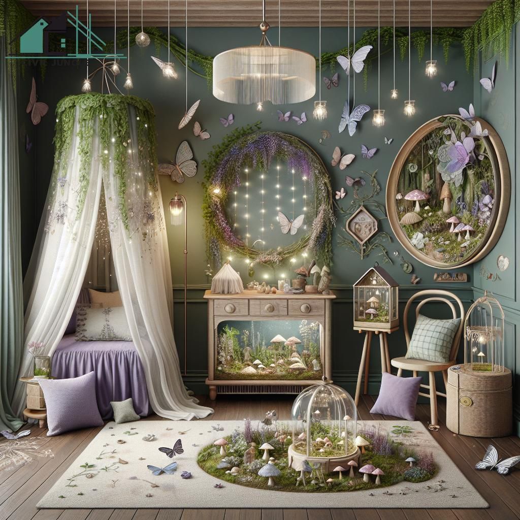 Layered bedding and dreamy decor in Fairy Bedroom Accessories