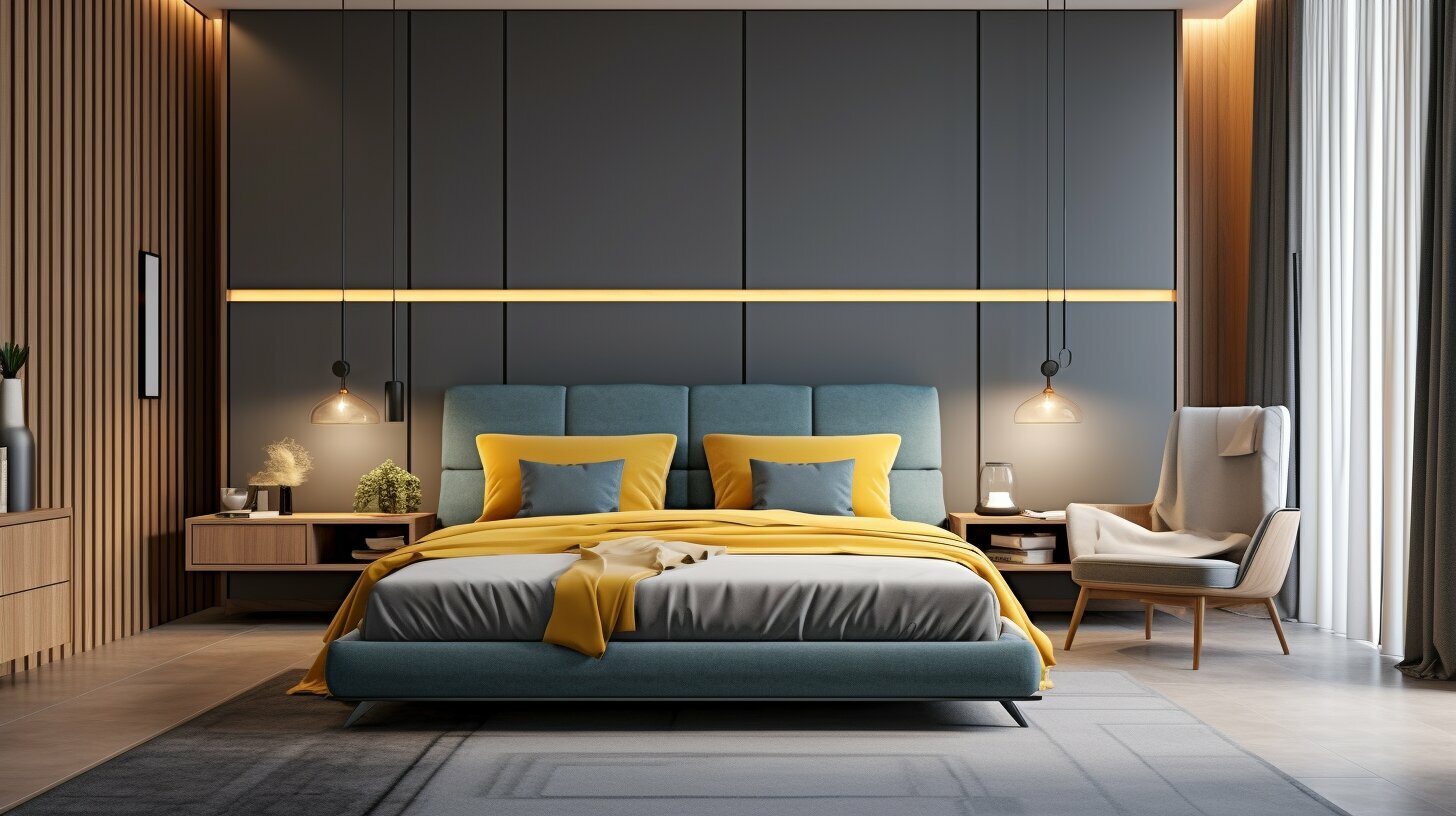 Ambient bedroom lighting with lamps