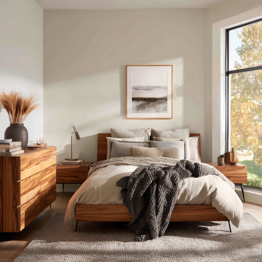 Common full bed layouts in small rooms — full size bed dimensions with nightstands and pathways