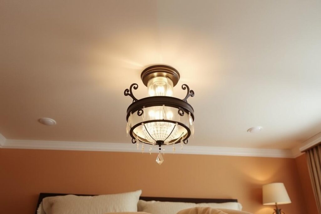 Choosing between a chandelier or ceiling fan in the bedroom