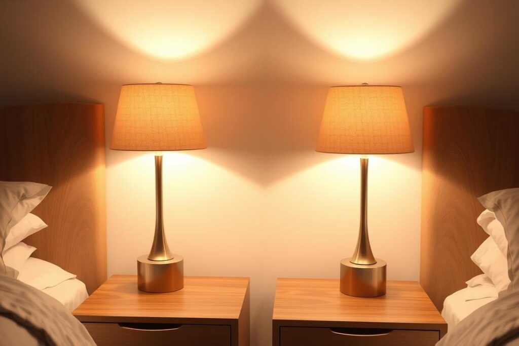 cozy bedroom lighting ideas with low-profile ceiling fixtures