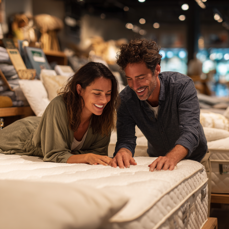 couple testing memory foam mattress vs spring support differences