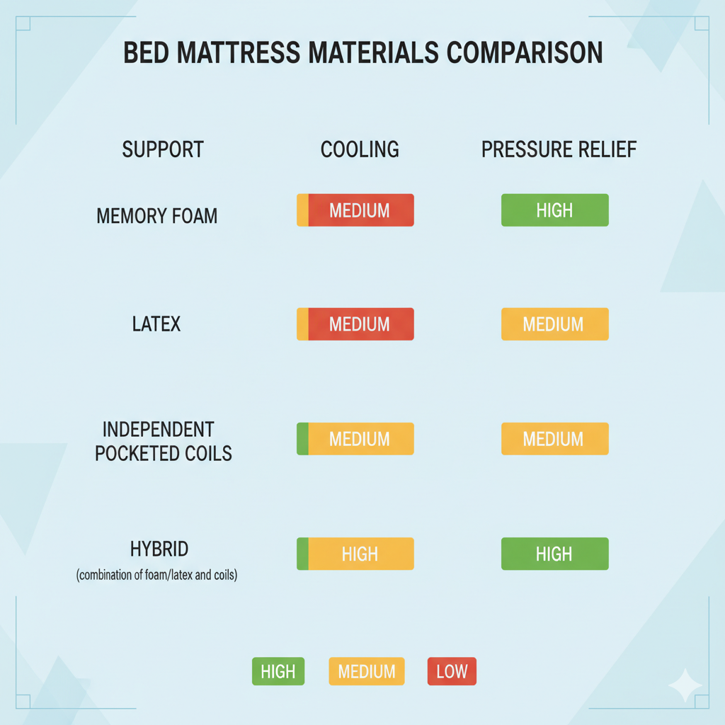 Comparison chart of cost and longevity across best bed material types