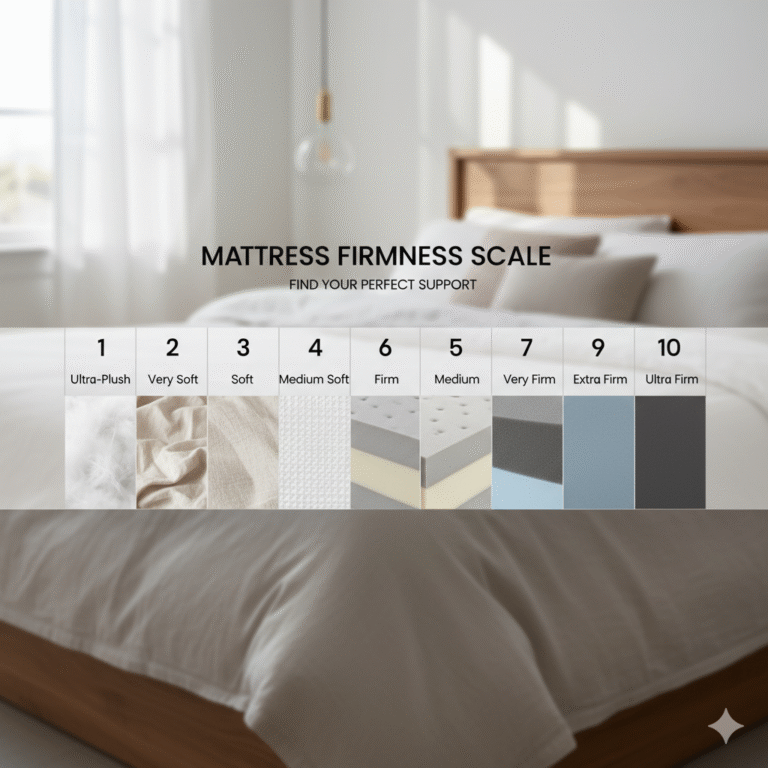 cozy modern bedroom illustrating the mattress firmness scale concept for sleep comfort