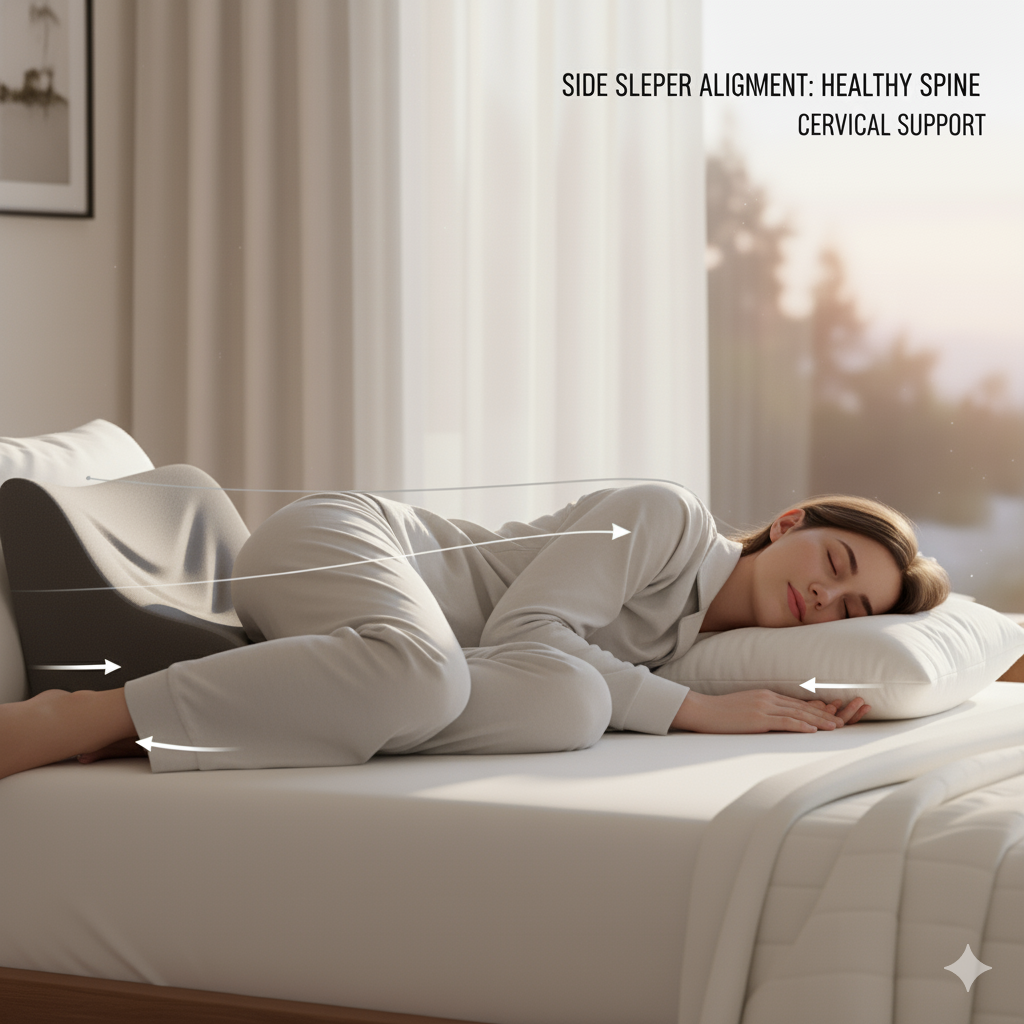 what is pillow loft — hero alignment illustration for side and back sleepers