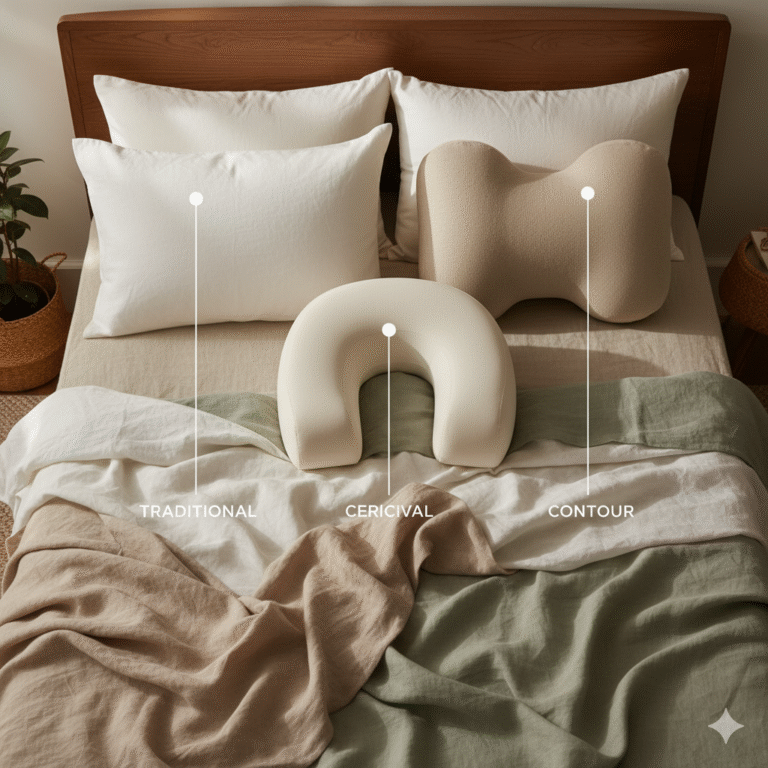Best pillow for neck pain guide showing pillow types and alignment tips