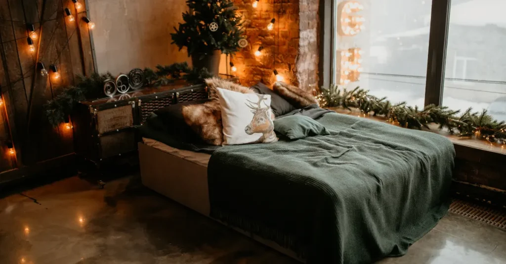 cozy Christmas bedroom