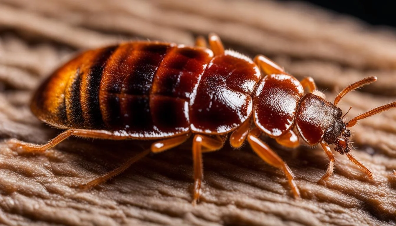 A clear close-up shows Bed Bug Prevention and Management in action with a careful seam inspection to spot early signs.