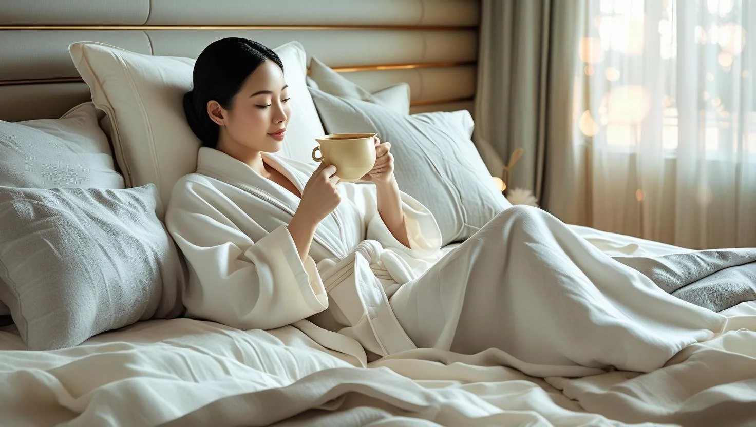 Spacious bed setup improving sleep comfort and quality