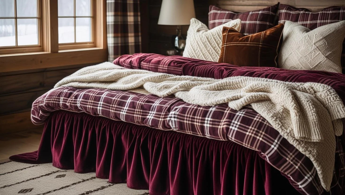 Tailored bed skirt styles in minimalist bedroom