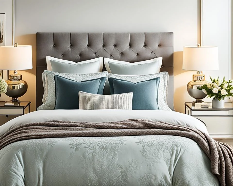 Platform style Full Size Bed Frame in a neutral, modern bedroom