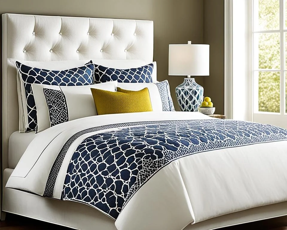 Upholstered Full Size Bed Frame with soft linen headboard