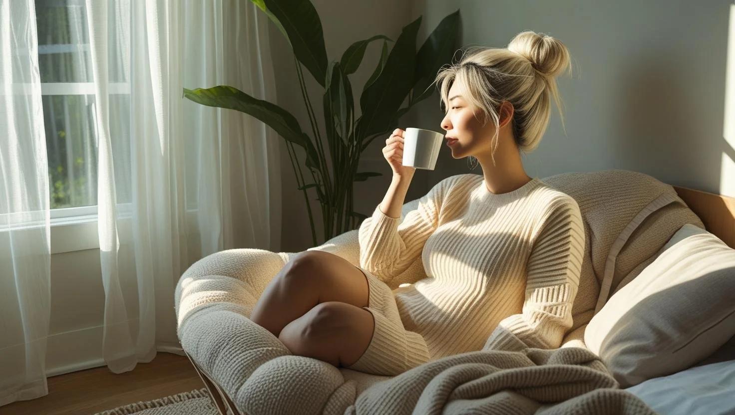 modern bedroom with lounge chairs