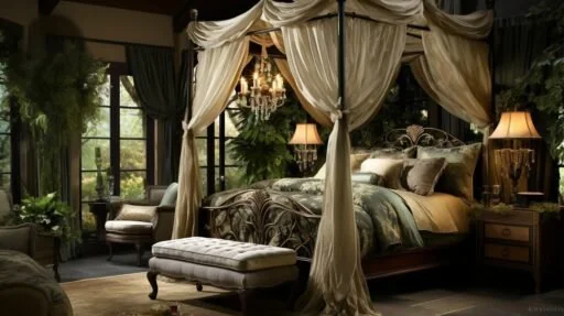 This image showcases how Canopy Bed Styles combine elegance and comfort through a timeless four-poster design in a full sentence.