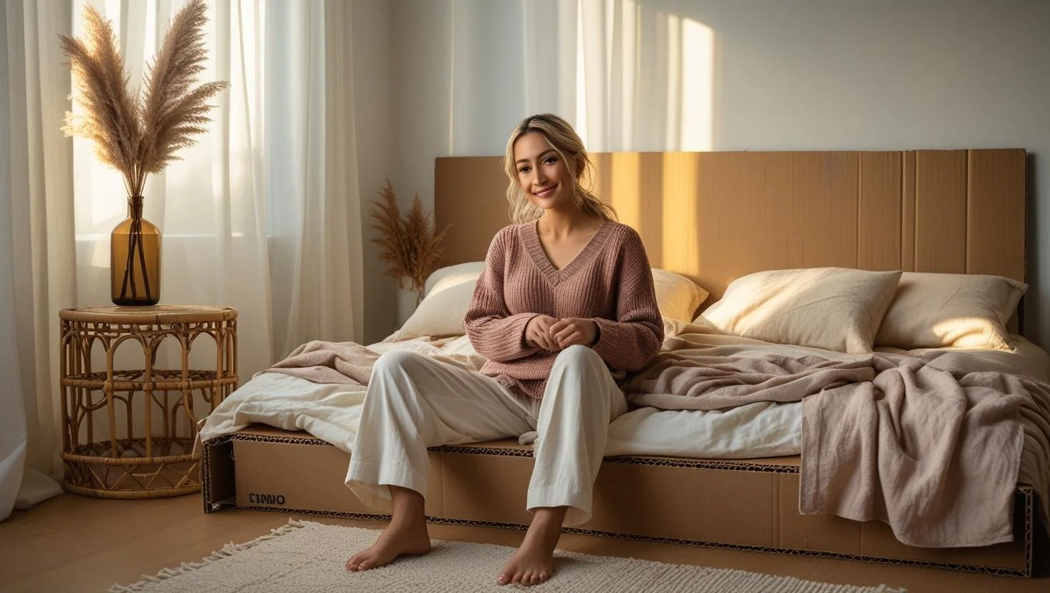 Strong and sturdy cardboard bed frame design