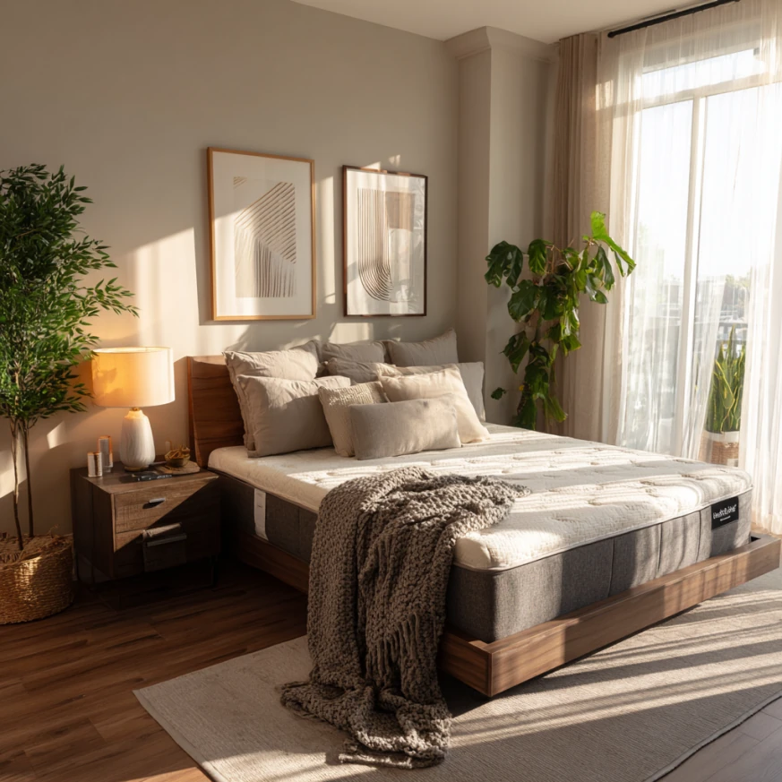 This chart compares foam, latex, innerspring, and hybrid to support choosing the right mattress.