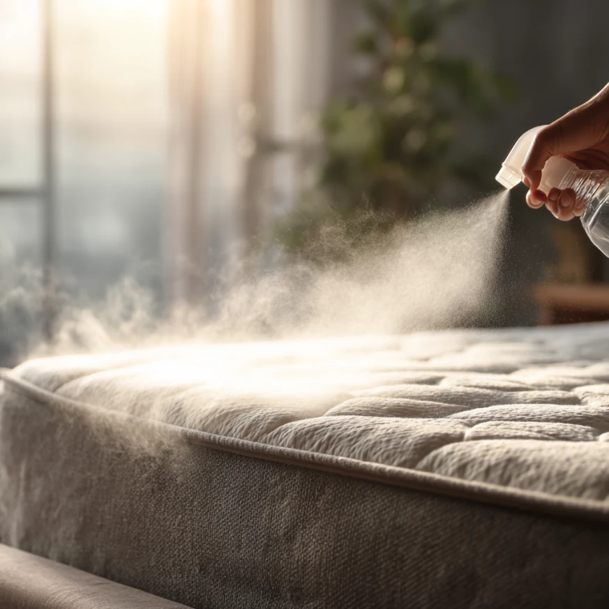 This image highlights a basic at-home cleaning kit used to clean pissy mattress safely and effectively.