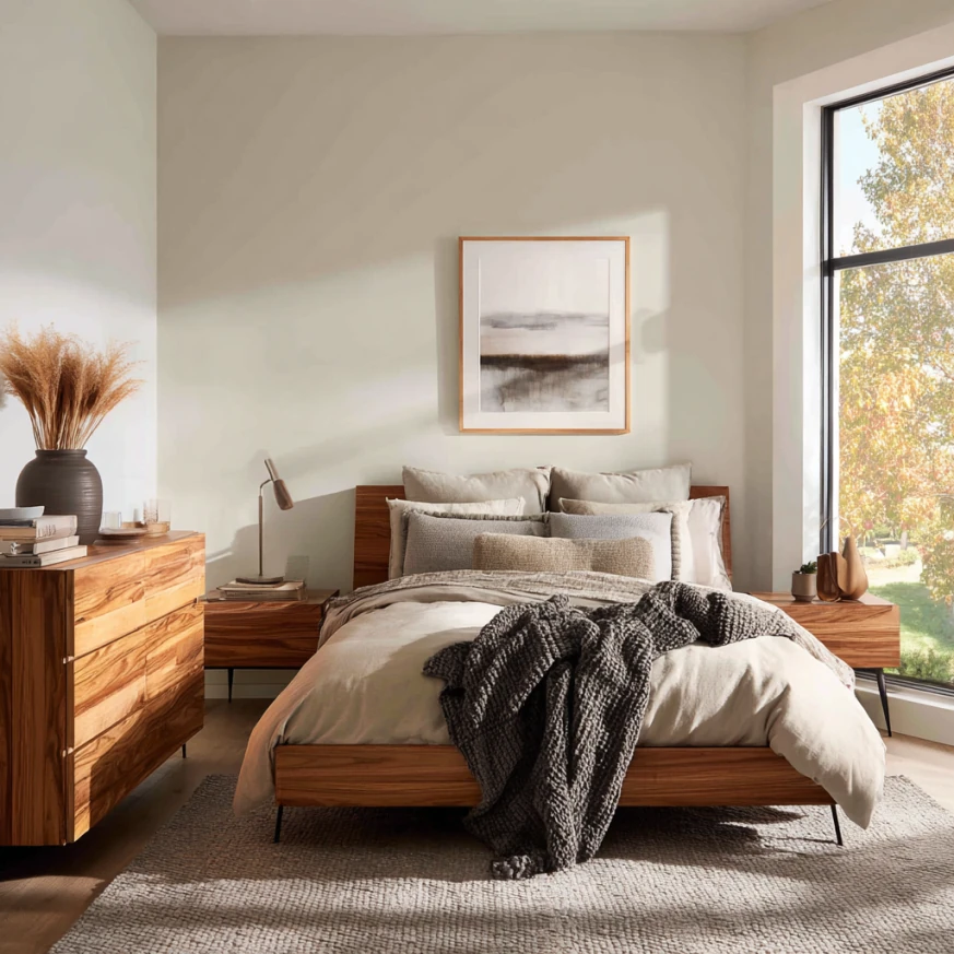 Common full bed layouts in small rooms — full size bed dimensions with nightstands and pathways