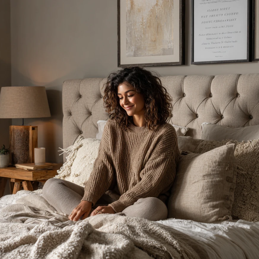 double bed in small bedroom