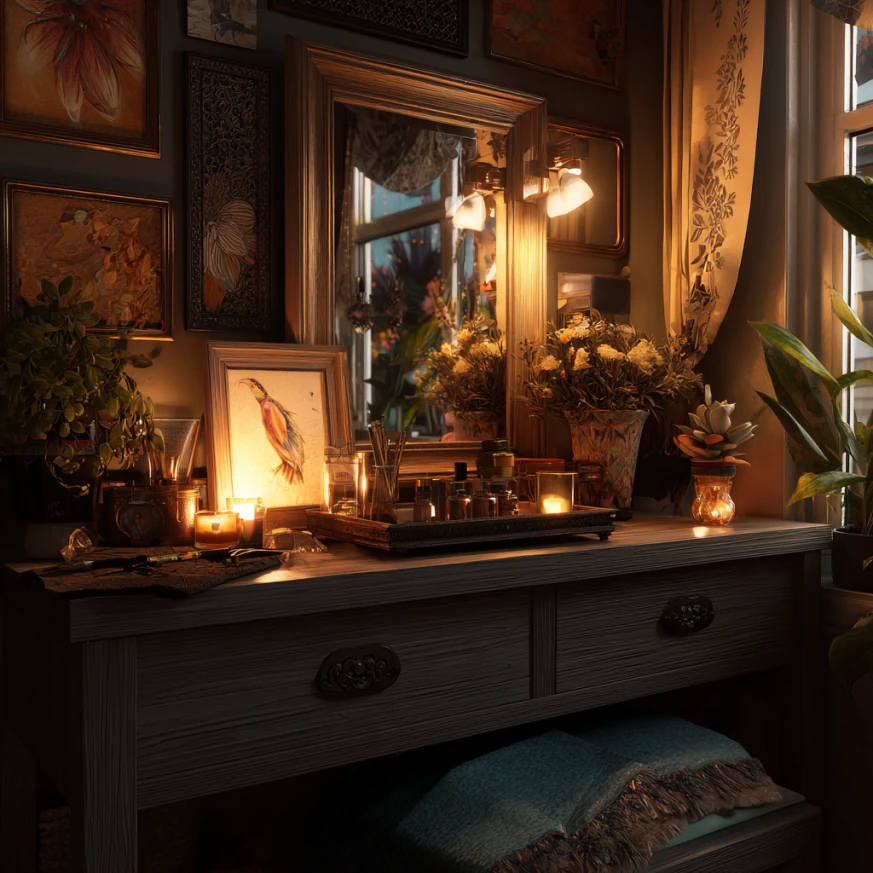 personalized dressing vanity table setup