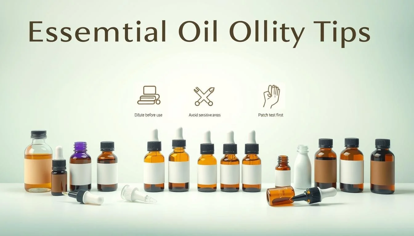 Glass bottle with pure essential oil demonstrating essential oil safety practices